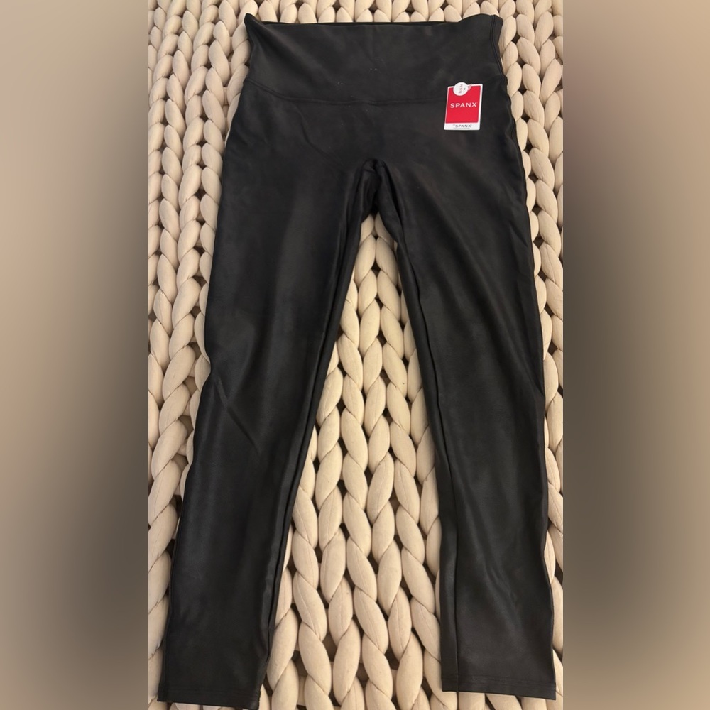 Spanx Faux Leather Leggings Petite XL – Black